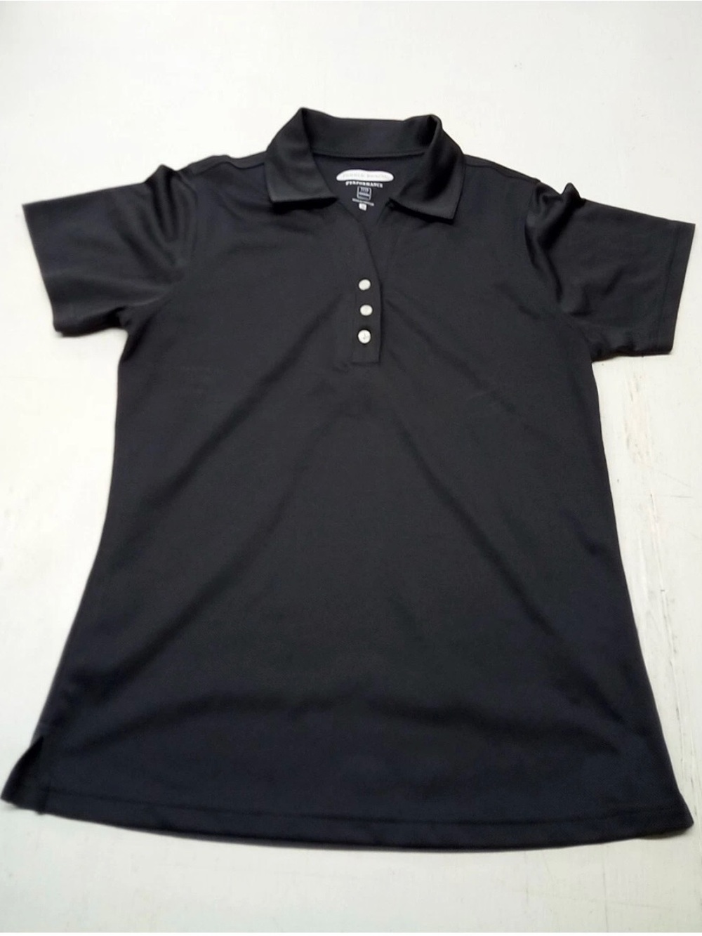 Pebble Beach NWT Golf Polo Womens Med Black Dry-Luxe Performance with Collar